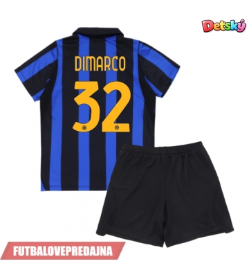 Lacne Dětský Futbalové dres Inter Milan Federico Dimarco #32 2026-27 Krátky Rukáv - Domáci (+ trenírky)